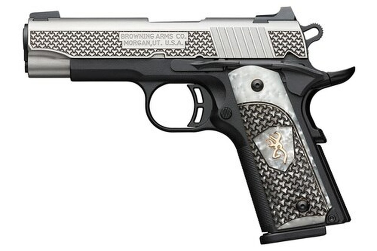 Browning 1911-380 Black Label, .380 ACP, 4.25" Barrel, 8rd, Pearl Grips, Black/Stainless - Image 2