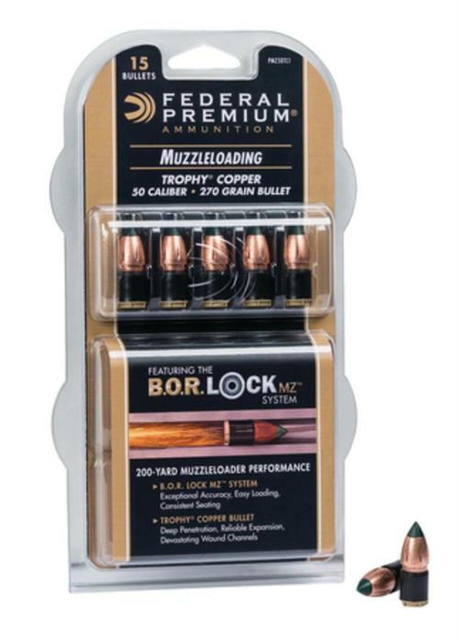 Federal Federal Premium Trophy Copper MZ .50 Caliber 270 Grain 15 Per Package