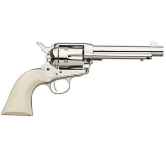 Uberti 1873 Cattleman Cody, .45 Colt, 5.5", 6rd, Ivory Grips, Full Nickel-Plated