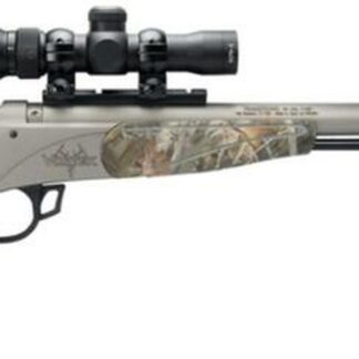 Traditions Black Powder Vortek Black Powder Pistol .50 Caliber 13" Tapered Barrel CeraKote Finish 1-4x24 Mounted Scope Steel SightsReaper Buck Camo Composite Stock
