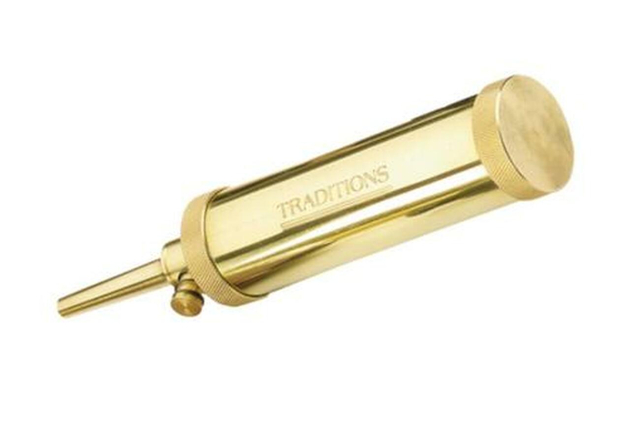 Traditions Deluxe Flask Black Powder Solid Brass