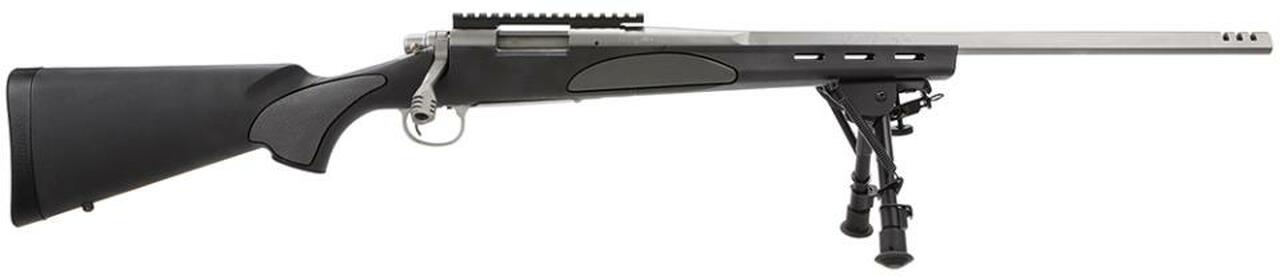 Remington Model 700 VTR SS .308 Winchester 22 Stainless Barrel Rail Bipod Black Stock, Gray Grip Panels