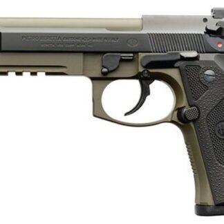 Beretta M9A3 9mm, 5.1" Barrel, Black Slide, Green Frame, 10rd