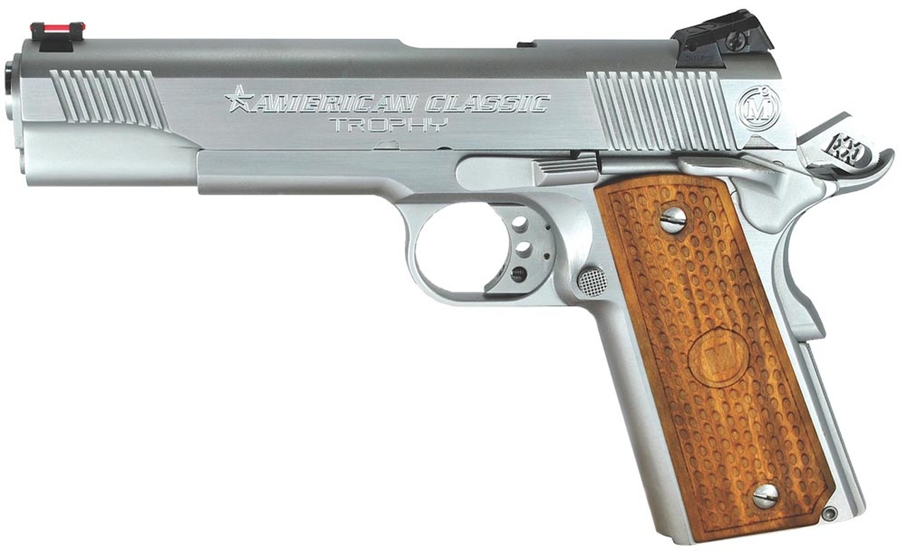 American Classic Trophy Model, 1911, 45 ACP, 5" Barrel Hard ChromeFinish Novak Sights 8rd Mag