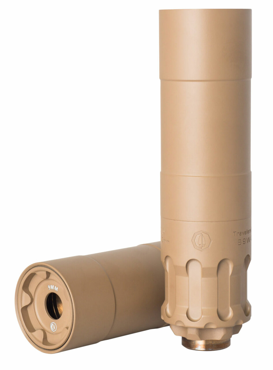 Rugged Suppressors Obsidian 9 with ADAPT Modular Technology, Pistol Suppressor, 9mm, Includes 1/2X28 Piston, Aluminium Tube, 17-4 PH Baffles, Flat Dark Earth Cerakote Finish