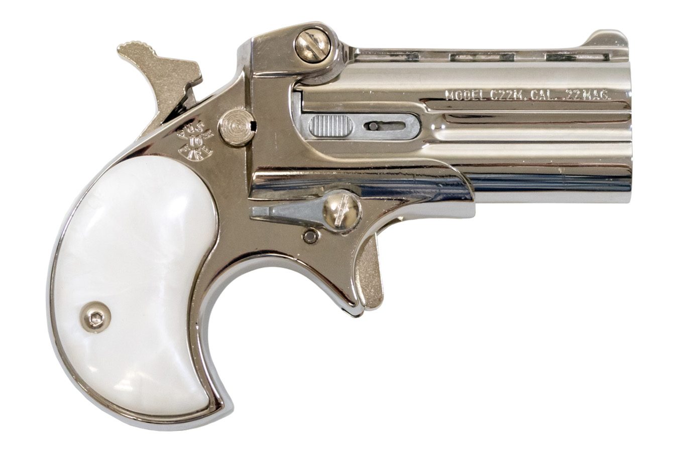 22 WMR Derringer with Chrome Finish and Pearl Grips - Derringers | The Gun Shop