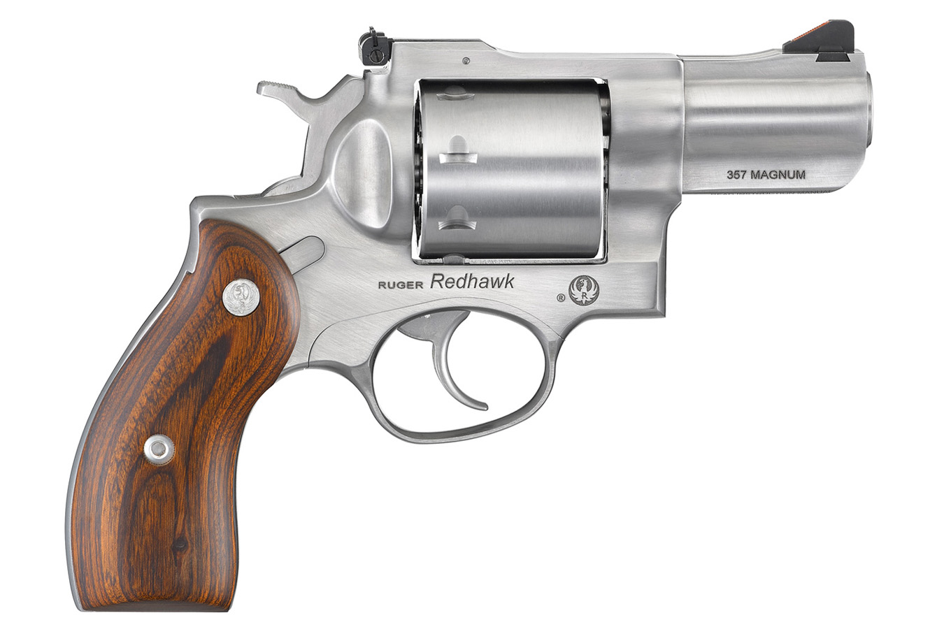 Redhawk 357 Mag Satin Stainless Revolver with Hardwood Grips