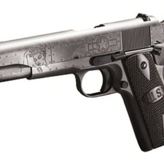 Auto Ordnance, Victory Girls 1911, Full Size Pistol, 45 ACP, 5" Barrel, Steel Frame, Checkered Wood Grips with U.S. Logo, 7Rd, Armor Black and Gunmetal Gray Cerakote Finish