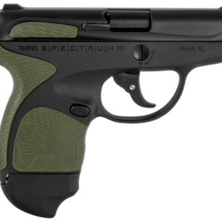Taurus Spectrum 380 ACP, 2.8" Barrel, Black, Green Overmold, 6rd - Concealed Carry Guns | The Gun Shop
