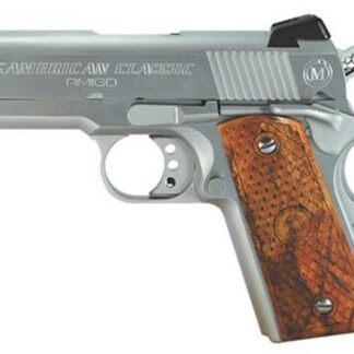 American Classic Amigo 1911, 45 ACP, 3.5", 7rd, Hardwood Grips, Hard Chrome