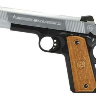 American Classic Mil-Spec II1911 45 ACP 5" Barrel Du-Tone Finish Checkered Hardwood Grip 8 Round Mag