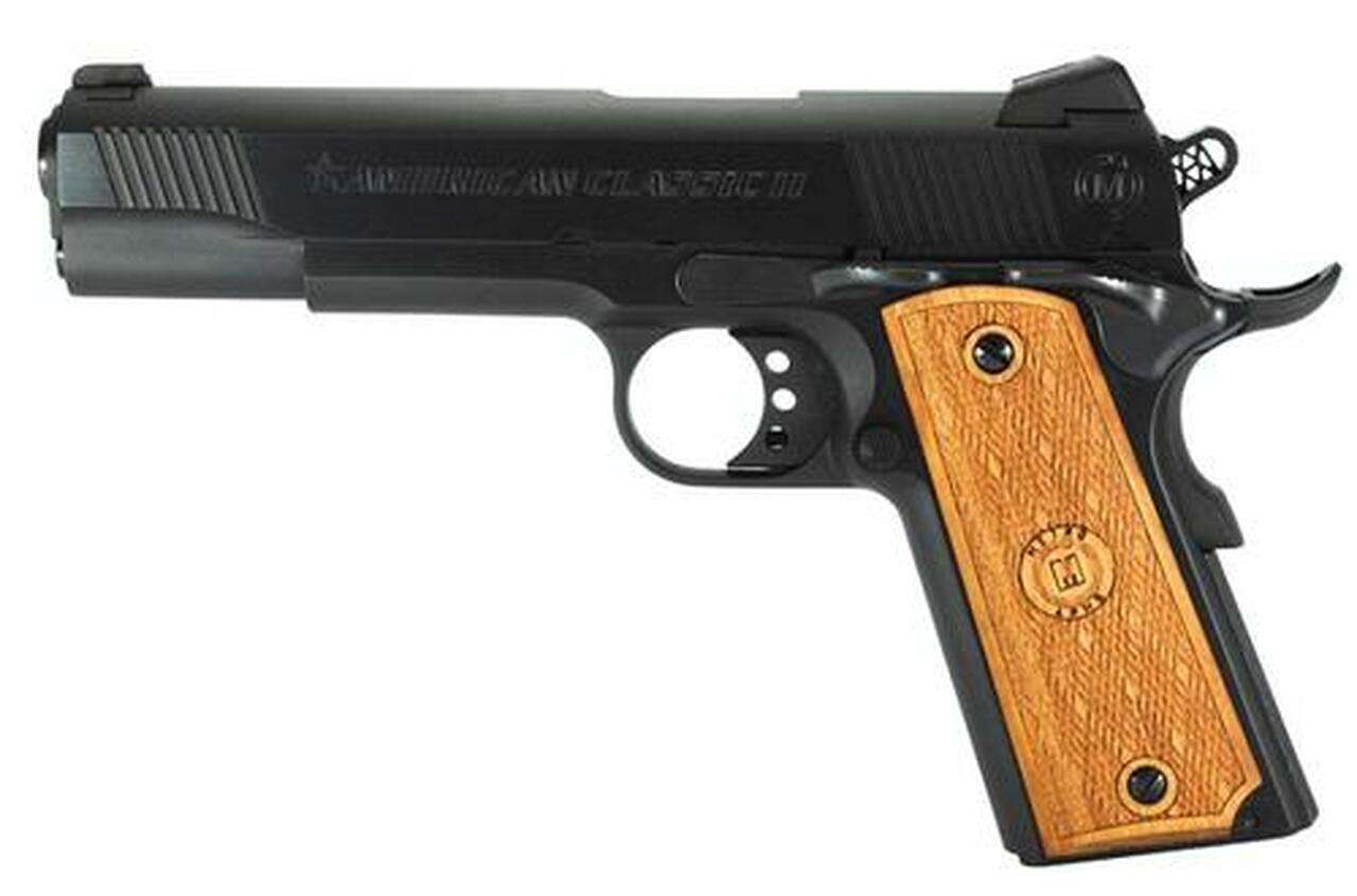 American Classic II 9mm 5" Barrel, Hardwood Grip Deep Blued, 9rd