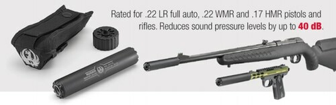 Ruger Silent-SR 22LR Silencer Titanium 1/2x28 Black Cerakote Finish - Image 2