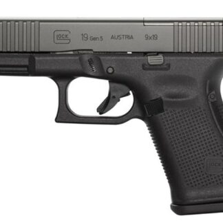 Glock G19 Gen 5 MOS Compact 9mm, 4" Barrel, Fixed Sights, Front Serrations, Ambi Slide Stop, 3x15rd Mags