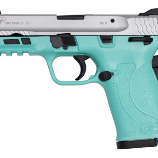 MP380 Shield EZ 380 ACP Semi-Automatic Pistol with Robins Egg Blue Frame and Silver Slide