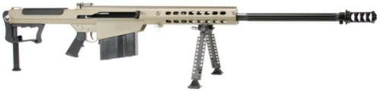 Barrett M107A1 .50 BMG, 29" Chrome Lined Fluted Barrel, Black Muzzle Brake, Tan Cerakoted Receiver, 10rd