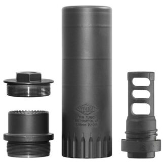 Yankee Hill Machine Co Turbo K Suppressor, 5.56MM, Rifle Suppressor, 4.9" When in Direct Thread Configuration, (5.5" When Using QD Adapter), Black, Includes QD Muzzle Brake Mount 1/2X28