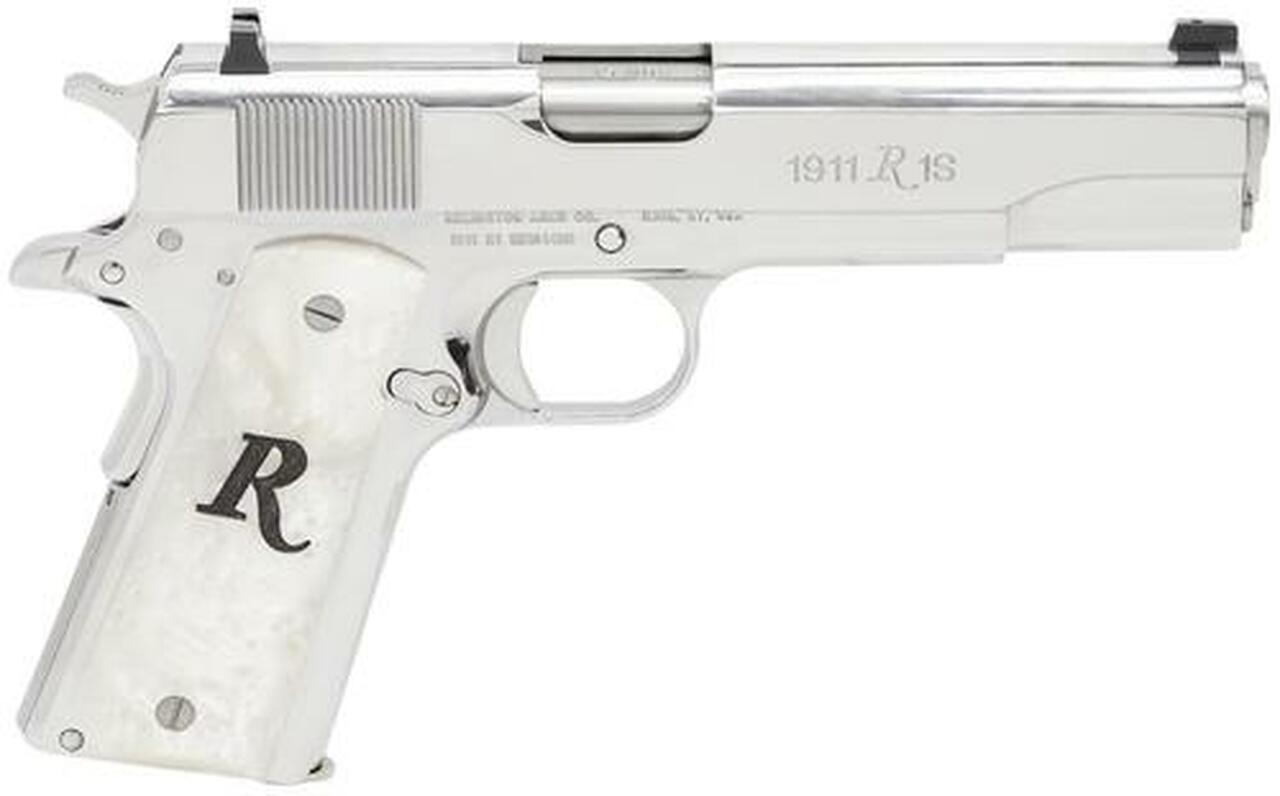 Remington 1911 R1 45 ACP, 5" Barrel, High Polish Stainless Steel 8 Rnd