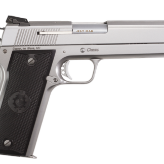 Coonan Classic 357 Mag, 5", Satin Stainless, Adj. Night Sights, Black Alum Grips, 2 Mags (Special Order)