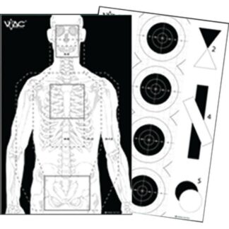 Looper Law Enforcement Viking Tactics Double Sided Advanced Training Target 23x35 ", Black/White, 100/Pack