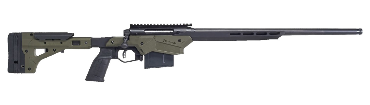 Savage Axis II Precision Rifle 6.5 Creedmoor, 22" Heavy Barrel, Black and Olive Drab Green Finish, Polymer/ Aluminum Stock, 10Rd Mag