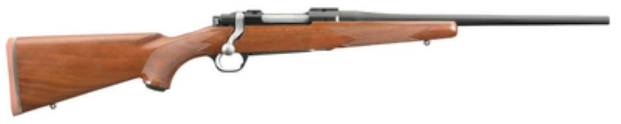 Ruger M77 Hawkeye Compact .223 Remington 16.5 Inch Satin Blue Barrel American Walnut Stock No Sights 5 Rounds
