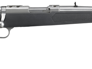 Ruger 77 44 Magnum, 18.5" Threaded Barrel, 11/16X24 Threads, Stainless Finish, Adjustable Rear Sight, Bead Front Sight, 4rd