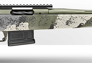 Springfield Model 2020 Waypoint 308 Win, 20" Fluted Stainless Barrel, SA Radial Brake, Green, Mil-Spec Green Cerakote, Evergreen Camo Carbon Fiber Stock M-LOK, TriggerTech Adj Trigger, AICS 5rd Mag