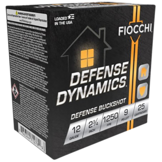 Fiocchi Dynamics Defense 12 Ga, 2.75", Buckshot, 25rd Box - Ammo | The Gun Shop