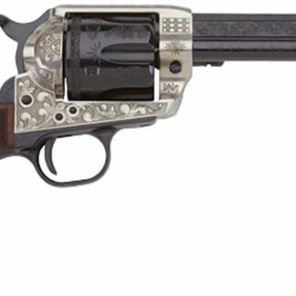 Pietta 1873 GW2 Deluxe Alchimista III 45 Colt, 5.50" Barrel, Blued Engraved Walnut Army Checkered Grip, 6rd
