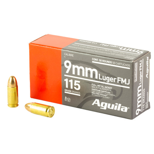 Aguila Ammunition 9mm, 115gr, Full Metal Jacket, 50rd Box - Aguila Ammunition | The Gun Shop