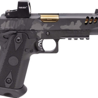 Girsan Witness 2311 9mm, 4.5" Threaded Gold Barrel, Black Camo Cerakote, FarDot Reflex Sight, 17rd - 1911 Guns | The Gun Shop