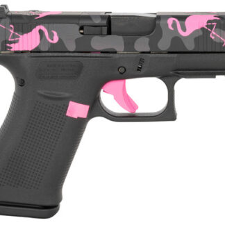 Glock G43X MOS 9mm, 3.41" Barrel, Miami Mingo, Pink Trigger, MOS Cut, 10rd - Firearm | The Gun Shop