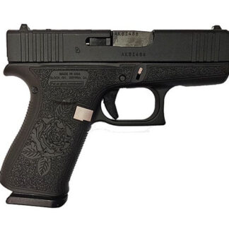 Glock 43x 9mm, 3.41" Barrel, Black Rose Stippling, Rose Gold Small Parts, 10rd - Firearm | The Gun Shop