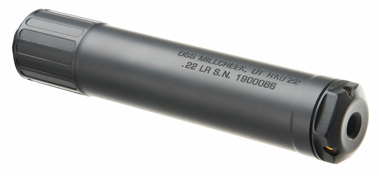OSS Rad 22 Suppressor .22 LR, 5.57" Length, Titanium/SS, 1/2x28 TPI, Black
