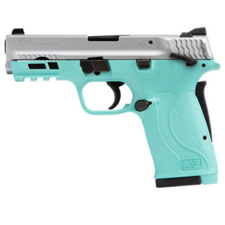 Smith & Wesson M&P Shield EZ .380 ACP, 3.6" Barrel, Robin Egg Blue, Silver Slide, 8rd