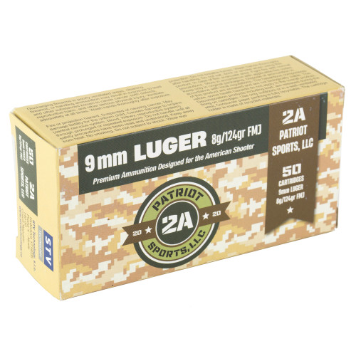 STV Technology Patriot 9mm, 124gr, Full Metal Jacket, 50rd Box - Ammo | The Gun Shop