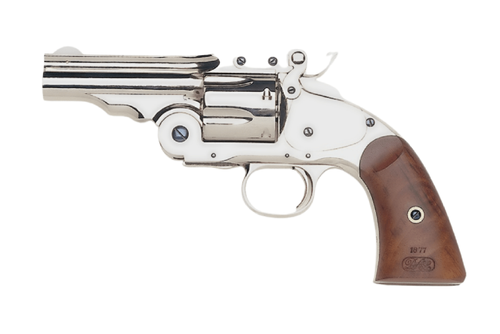 Taylors & Company Schofield 44-40 Winchester, 5" Barrel, Nickel-Plated, Walnut Grip, 6rd - Firearm | The Gun Shop