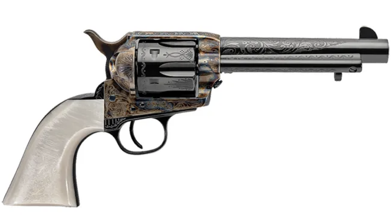 Uberti 1873 Cattleman Outlaws & Lawmen "Dalton" .357 Magmnum, 5.5", Pearl, Blued, 6rd - Image 2
