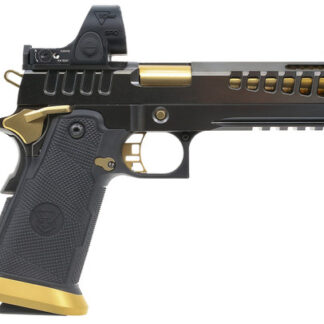 Watchtower Demlitia 9mm, 5" Barrel, Black, Gold Accents, Trijicon SRO Sight, 20rd - 1911 Guns | The Gun Shop