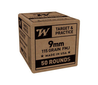 Winchester Target & Practice 9mm, 115gr, Full Metal Jacket, 50rd Box - Ammo | The Gun Shop
